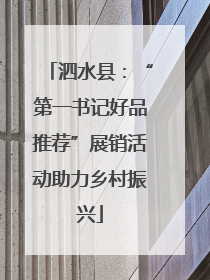 泗水县：“第一书记好品推荐”展销活动助力乡村振兴