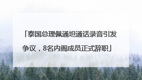 泰国总理佩通坦通话录音引发争议，8名内阁成员正式辞职