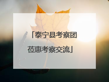 泰宁县考察团莅惠考察交流