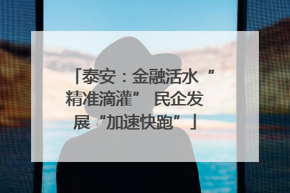 泰安：金融活水“精准滴灌” 民企发展“加速快跑”