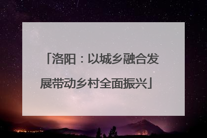 洛阳：以城乡融合发展带动乡村全面振兴