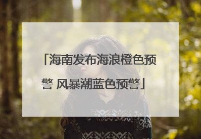 海南发布海浪橙色预警 风暴潮蓝色预警