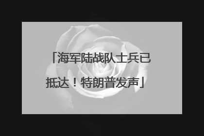 海军陆战队士兵已抵达！特朗普发声