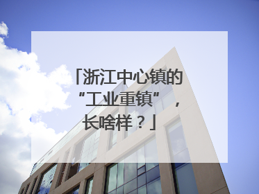 浙江中心镇的“工业重镇”，长啥样？