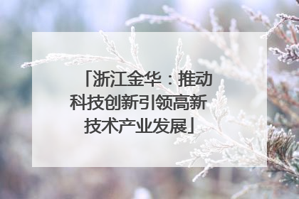 浙江金华：推动科技创新引领高新技术产业发展