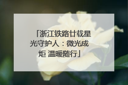 浙江铁路廿载星光守护人：微光成炬 温暖随行