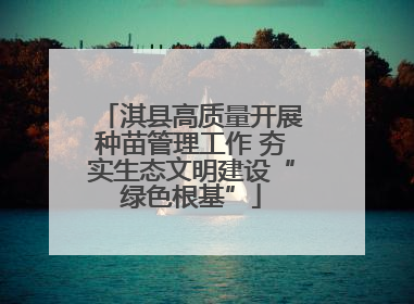 淇县高质量开展种苗管理工作 夯实生态文明建设“绿色根基”