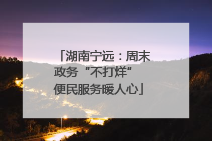 湖南宁远：周末政务“不打烊” 便民服务暖人心