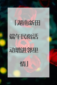 湖南新田端午民俗活动增进邻里情