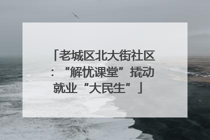 老城区北大街社区：“解忧课堂”撬动就业“大民生”