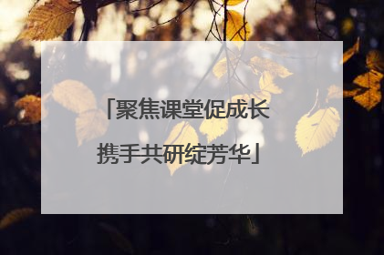 聚焦课堂促成长 携手共研绽芳华