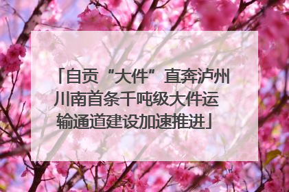 自贡“大件”直奔泸州 川南首条千吨级大件运输通道建设加速推进