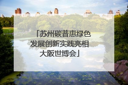 苏州碳普惠绿色发展创新实践亮相大阪世博会