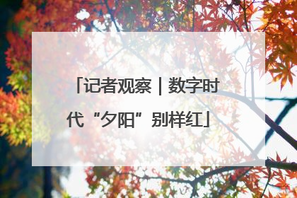 记者观察｜数字时代“夕阳”别样红