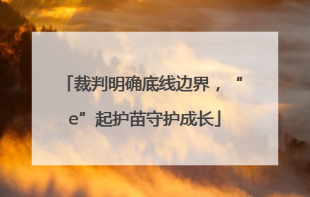 裁判明确底线边界，“e”起护苗守护成长