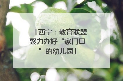 西宁：教育联盟聚力办好“家门口”的幼儿园