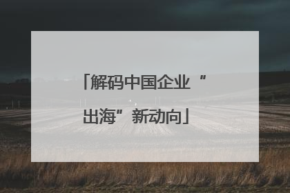 解码中国企业“出海”新动向