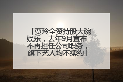 贾玲全资持股大碗娱乐，去年9月宣布不再担任公司职务，旗下艺人均不续约