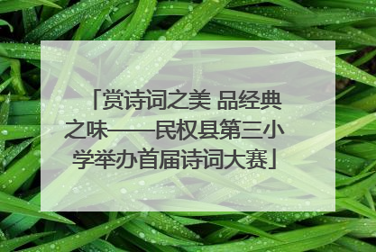 赏诗词之美 品经典之味——民权县第三小学举办首届诗词大赛