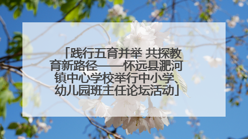 践行五育并举 共探教育新路径——怀远县淝河镇中心学校举行中小学、幼儿园班主任论坛活动