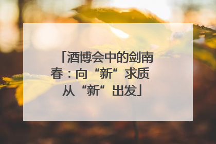 酒博会中的剑南春：向“新”求质 从“新”出发