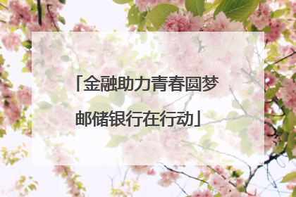 金融助力青春圆梦邮储银行在行动