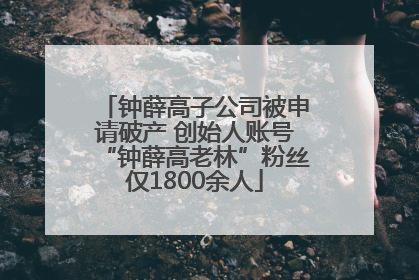 钟薛高子公司被申请破产 创始人账号“钟薛高老林”粉丝仅1800余人