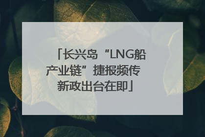 长兴岛“LNG船产业链”捷报频传 新政出台在即