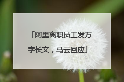 阿里离职员工发万字长文，马云回应