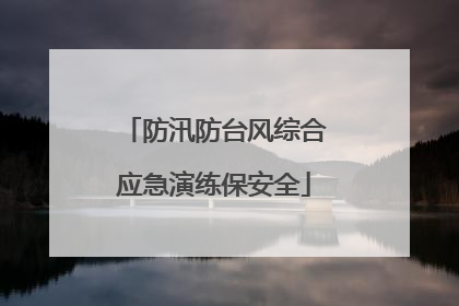 防汛防台风综合应急演练保安全