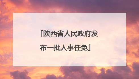 陕西省人民政府发布一批人事任免