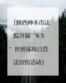 陕西神木市法院开展“6.5”世界环境日普法宣传活动