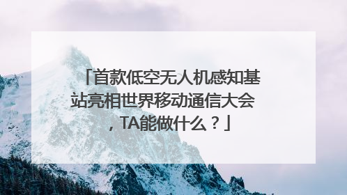 首款低空无人机感知基站亮相世界移动通信大会，TA能做什么？