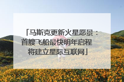 马斯克更新火星愿景：首艘飞船最快明年启程 将建立星际互联网
