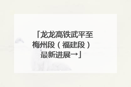龙龙高铁武平至梅州段（福建段）最新进展→