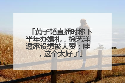黄子韬直播时称下半年办婚礼，徐艺洋透露设想被大赞：哇，这个太好了
