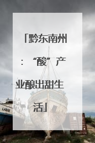 黔东南州：“酸”产业酿出甜生活