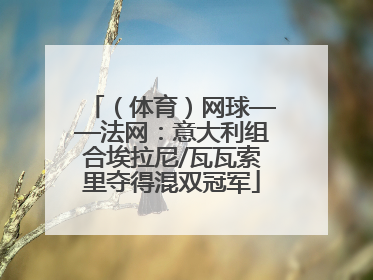 （体育）网球——法网：意大利组合埃拉尼/瓦瓦索里夺得混双冠军