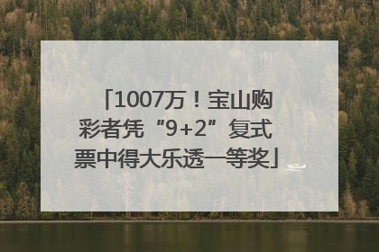 1007万！宝山购彩者凭“9+2”复式票中得大乐透一等奖
