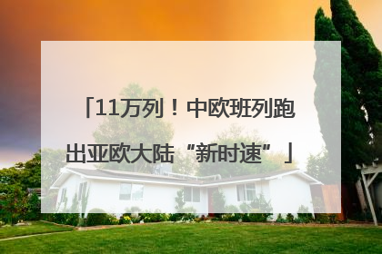 11万列！中欧班列跑出亚欧大陆“新时速”