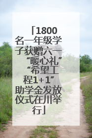 1800名一年级学子获赠六一“暖心礼” “希望工程1+1”助学金发放仪式在川举行