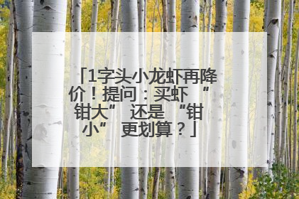 1字头小龙虾再降价！提问：买虾 “钳大” 还是 “钳小” 更划算？