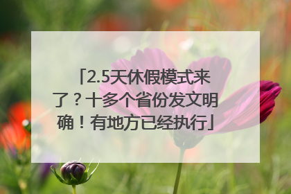 2.5天休假模式来了？十多个省份发文明确！有地方已经执行