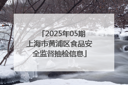 2025年05期上海市黄浦区食品安全监督抽检信息