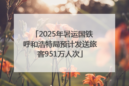 2025年暑运国铁呼和浩特局预计发送旅客951万人次