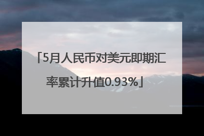 5月人民币对美元即期汇率累计升值0.93%